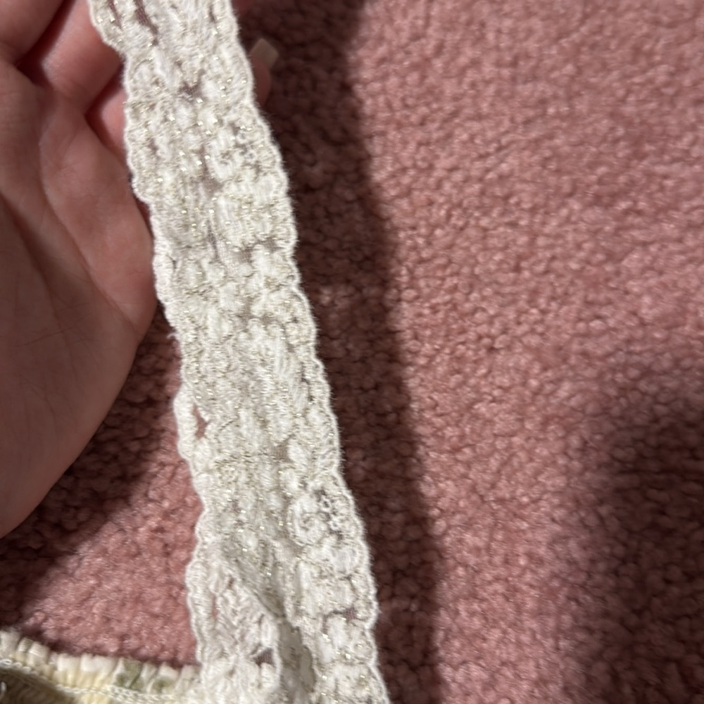Abercrombie and Fitch Floral Lace Strap Top Y2K Vintage - Picture 3 of 5